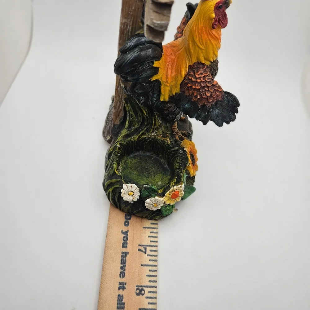 Spicy Chicks Rooster‎ Salt & Pepper Shaker Holder Farmhouse Kitchen Decor Resin